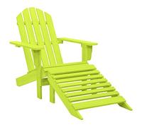 vidaXL Silla jardín Adirondack con otomana Madera Maciza Abeto Verde