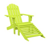 Vidaxl silla jardín adirondack con otomana madera maciza abeto verde
