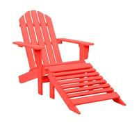 Vidaxl silla jardín adirondack con otomana madera maciza de abeto roja