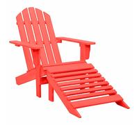vidaXL Silla jardín Adirondack con otomana madera maciza de abeto roja