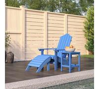 vidaXL Silla de jardín Adirondack con reposapiésmesa HDPE