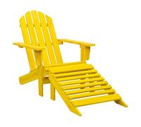 Vidaxl silla jardín adirondack y otomana madera maciza abeto amarilla