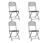 vidaXL Silla jardín plegable 2 uds antracita malla metálica expandida