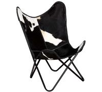 vidaXL - Sillón con diseño de Mariposa en Blanco y Negro