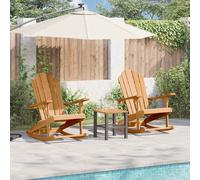 vidaXL Silla mecedora Adirondack 2 uds. Marrón Madera maciza de Teca