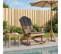 vidaXL Silla mecedora Adirondack de jardín Natural 100% Poliéster