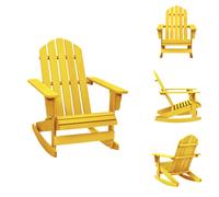 vidaXL: Silla mecedora Adirondack de madera maciza de abeto, color amarillo - Sillas de jardín