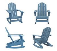 vidaXL Silla mecedora Adirondack de madera maciza de abeto, color azul - Silla mecedora - Sillones mecedores - Silla mecedora para jardín - Sillones mecedores para jardín