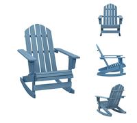 vidaXL Silla mecedora Adirondack de madera maciza de abeto, color azul - Sillas de jardín