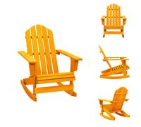 vidaXL Silla mecedora Adirondack de madera maciza de abeto, color naranja - Sillas de jardín