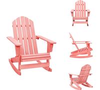 vidaXL: Silla mecedora Adirondack de madera maciza de abeto, color rosa - Sillas de jardín