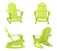 vidaXL Silla mecedora Adirondack de madera maciza de abeto, color verde - Silla mecedora - Sillones mecedores - Silla mecedora para jardín - Sillones mecedores para jardín