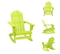 vidaXL: Silla mecedora Adirondack de madera maciza de abeto, color verde - Sillas de jardín