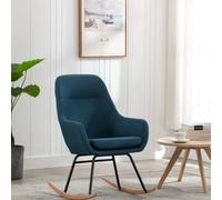 vidaXL: Silla mecedora, asiento, muebles, sillón mecedora, sillón, muebles, sillas mecedoras, tapizada en tela, color azul