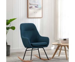 vidaXL: Silla mecedora, asiento, muebles, sillón mecedora, sillón, muebles, sillas mecedoras, tapizada en tela, color azul