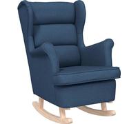 vidaXL Silla mecedora, azul, 74x90x102 cm, tapizada en tela