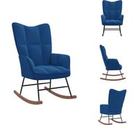 vidaXL Silla mecedora azul de terciopelo - Sillas mecedoras