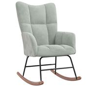 vidaXL Silla Mecedora Balancín Reclinable Asiento Sillón Salón Sala de Estar Muebles Mobiliario Relajante Decoración de Terciopelo Gris Claro
