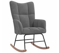 vidaXL Silla Mecedora Balancín Reclinable Asiento Sillón Salón Sala de Estar Muebles Mobiliario Relajante Decoración de Terciopelo Gris Oscuro