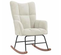 vidaXL Silla Mecedora Balancín Reclinable Asiento Sillón Salón Sala de Estar Muebles Mobiliario Relajante Decoración de Terciopelo Blanco Crema