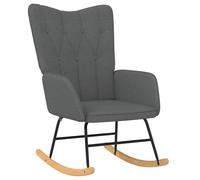 vidaXL Silla Mecedora Balancín Sillón de Relax Asiento de Salón Hogar Tela Gris Oscuro
