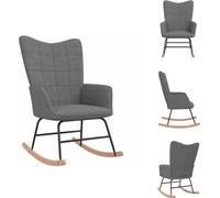 vidaXL Silla mecedora, color gris oscuro, tapizada en tela - Sillas mecedoras
