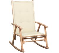 vidaXL Silla mecedora con cojín bambú
