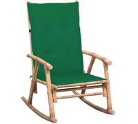 vidaXL Silla mecedora con cojín bambú