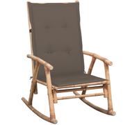 vidaXL Silla mecedora con cojín bambú
