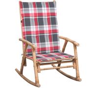 vidaXL Silla mecedora con cojín bambú