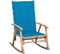 vidaXL Silla mecedora con cojín bambú