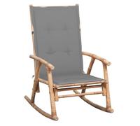 vidaXL Silla mecedora con cojín Bambú para balcón y terraza – resistente y duradera