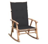 vidaXL Silla mecedora con cojín bambú