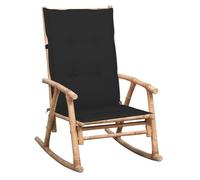 Silla mecedora con cojín de bambú, marca vidaXL