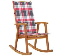 vidaXL Silla mecedora con cojines madera maciza de acacia