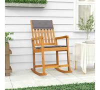 vidaXL Silla mecedora con cojines madera maciza acacia