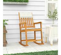 vidaXL Silla mecedora con cojines madera maciza acacia