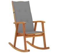 vidaXL Silla mecedora con cojines madera maciza de acacia
