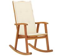 vidaXL Silla mecedora con cojines para balcón y terraza – Madera maciza de acacia