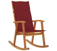 vidaXL Silla mecedora con cojines madera maciza de acacia