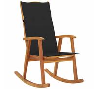 Silla mecedora de vidaXL con cojines, fabricada en madera de acacia maciza