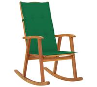 vidaXL Silla mecedora con cojines madera maciza de acacia