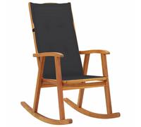 Silla mecedora de vidaXL con cojines, fabricada en madera de acacia maciza