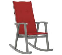 vidaXL Silla mecedora con cojines madera maciza de acacia gris