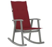 vidaXL Silla mecedora con cojines madera maciza de acacia gris
