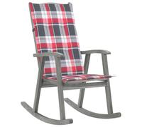 vidaXL Silla mecedora con cojines madera maciza de acacia gris