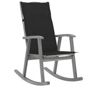 vidaXL Silla mecedora con cojines madera maciza de acacia gris