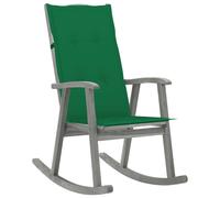 vidaXL Silla mecedora con cojines madera maciza de acacia gris