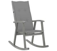 vidaXL Silla mecedora con cojines madera maciza de acacia gris