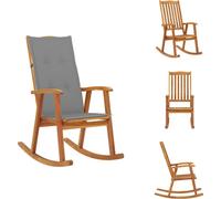 vidaXL: Silla mecedora con cojines, madera maciza de acacia - Sillas de jardín
